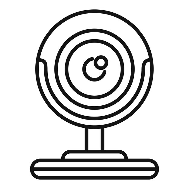 Icono de cámara web para juegos vector de contorno Videocámara Película digital