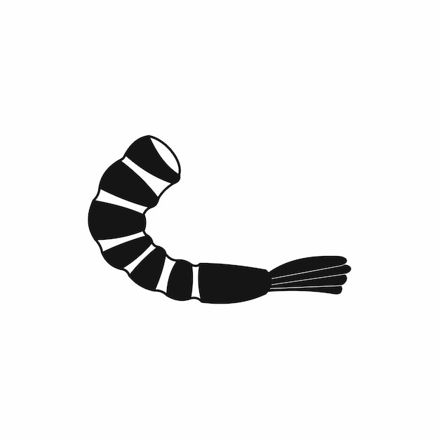 Icono de camarón en estilo sencillo sobre un fondo blanco.