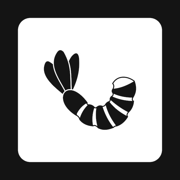 Icono de camarón en estilo simple aislado sobre fondo blanco Símbolo de mariscos