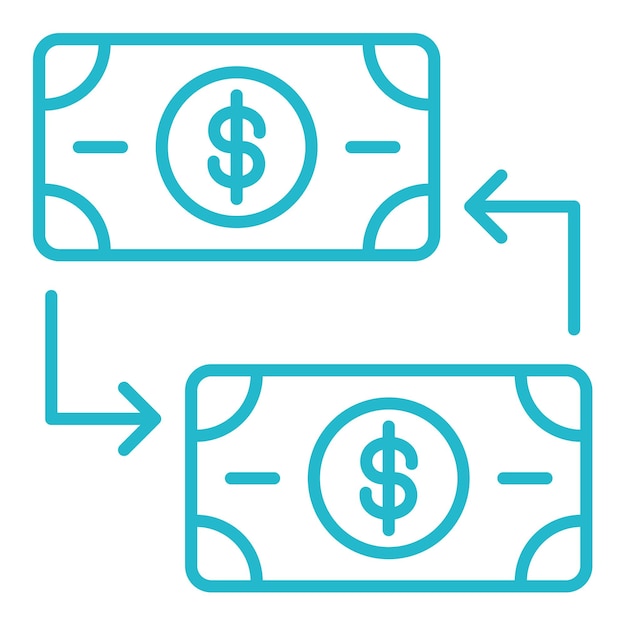 Icono de cambio de dinero