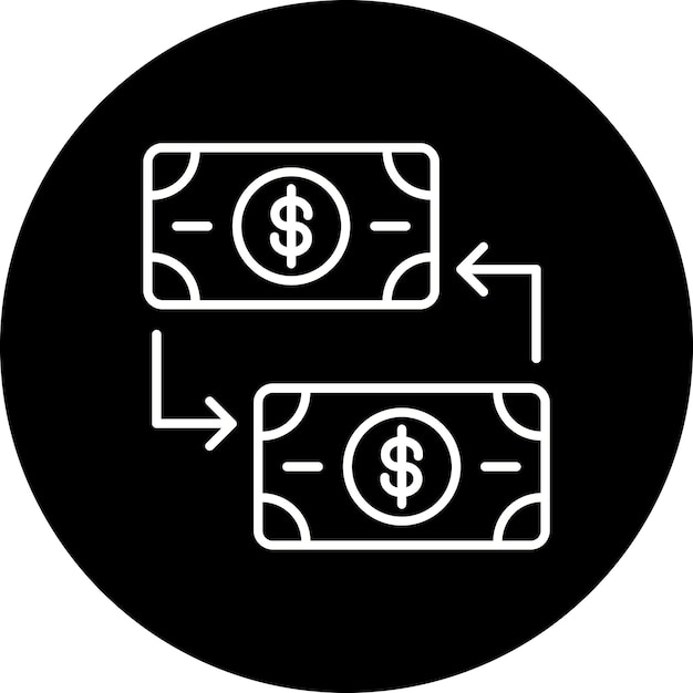Icono de cambio de dinero