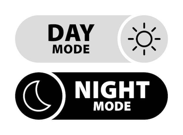 Icono de cambio de modo oscuro. Icono claro y oscuro. Interruptor de noche de día de vector. Gadget de modo día y noche.