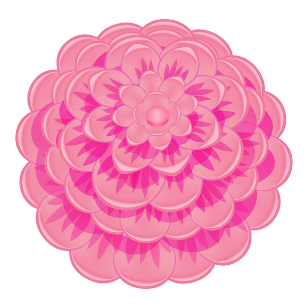 Icono de camelia rosa colorido Caricatura de icono de vector de camelia rosa colorido para diseño web aislado sobre fondo blanco