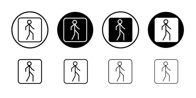 Icono de caminata Logotipo de vector de contorno sencillo