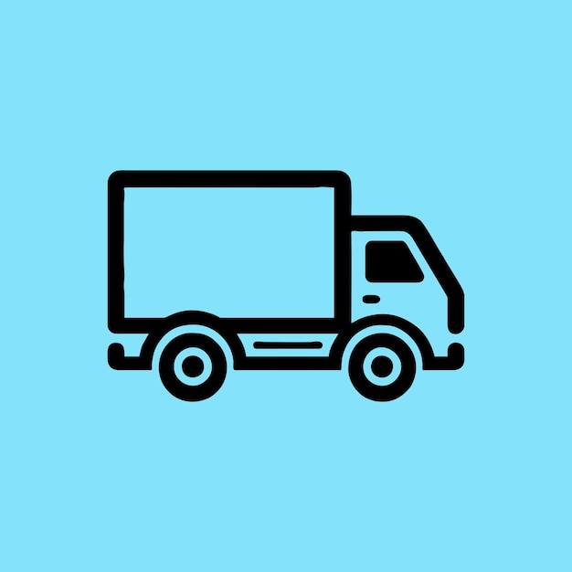 Icono de camión de caja sencillo
