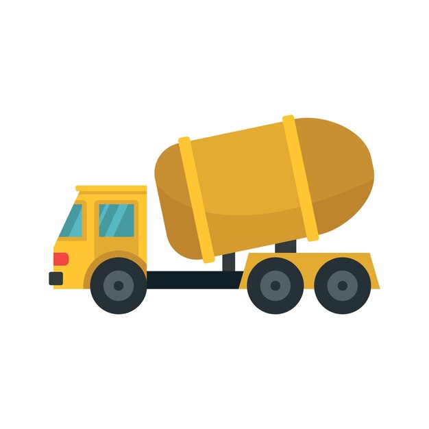 Icono de camión de cemento Ilustración plana del icono vectorial del camión de hormigón para el diseño web