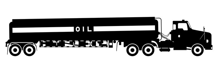 Vector icono de camión cisterna de gasolina en ilustración vectorial de estilo plano