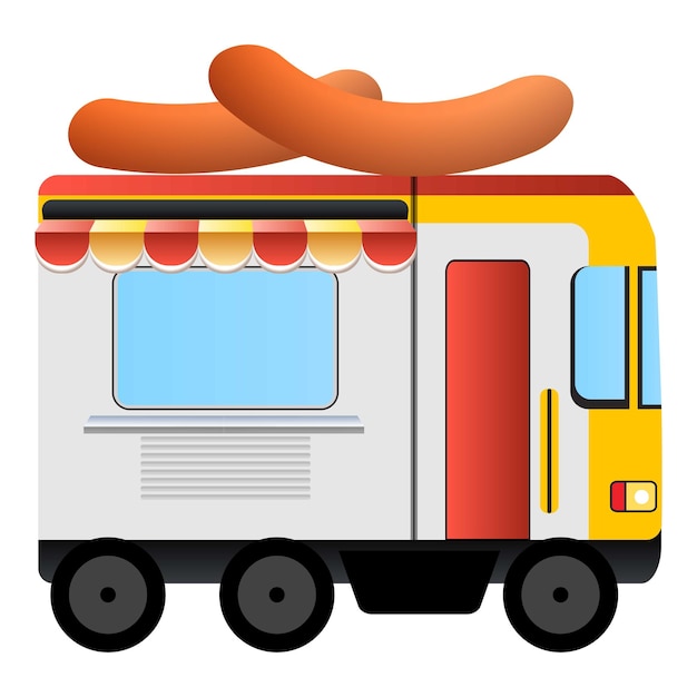 Vector icono de camión de comida caricatura de icono de vector de camión de comida para diseño web aislado sobre fondo blanco