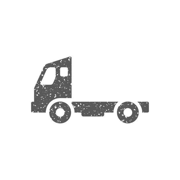 Icono de camión elevador de contenedores vacíos en la ilustración de vector de textura grunge