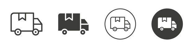Icono del camión de entrega Logotipo vectorial de contorno sencillo