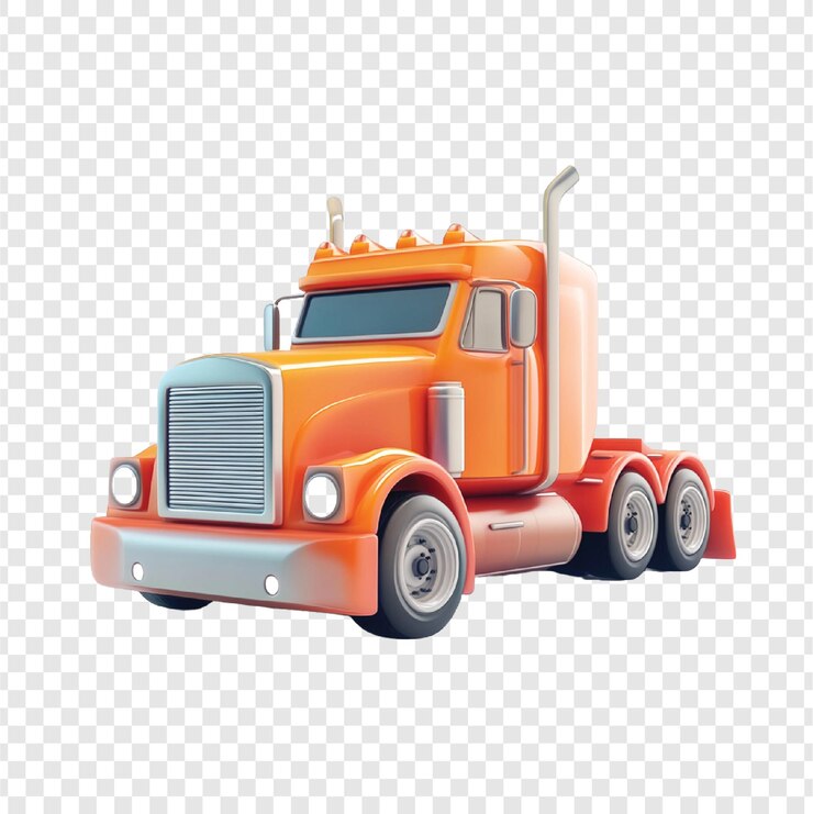 Vector icono de camión de juguete 3d en un fondo transparente