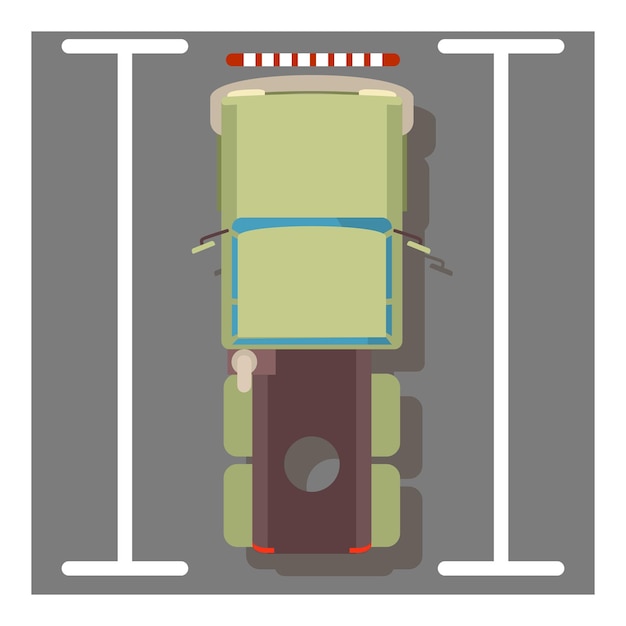 Icono de camión de plataforma Ilustración isométrica del icono de vector de camión de plataforma para web