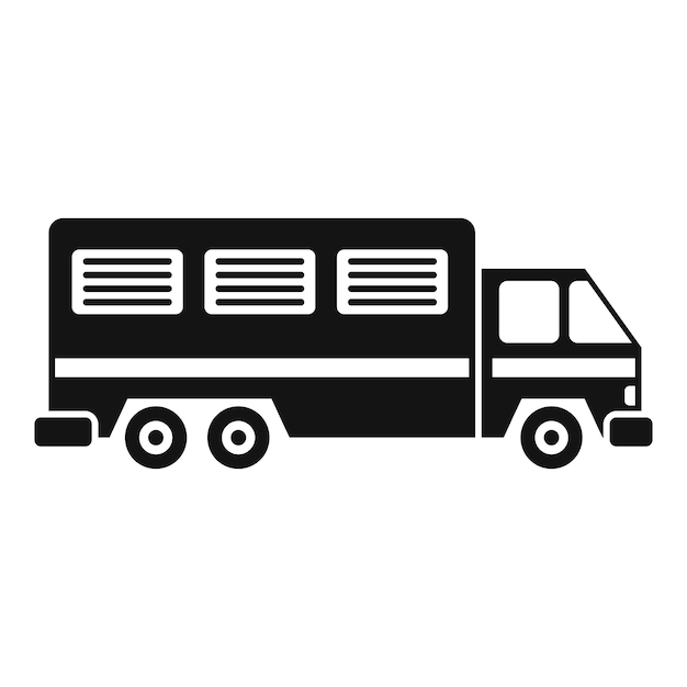 Icono de camión de prisión Ilustración simple del icono de vector de camión de prisión para diseño web aislado sobre fondo blanco