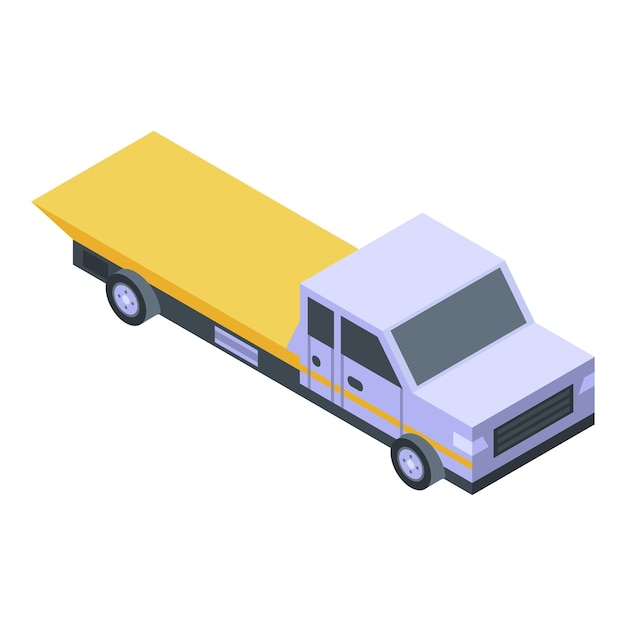Icono de camión de remolque largo Isométrico de icono de vector de camión de remolque largo para diseño web aislado sobre fondo blanco