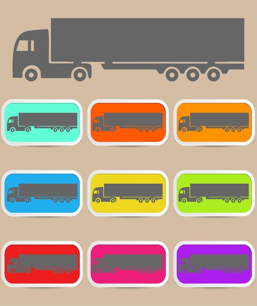 Icono camiones con refrigerador Vector