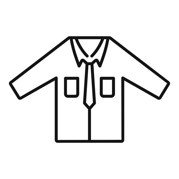 Icono de camisa académica vector de contorno Traje de moda Educación de código