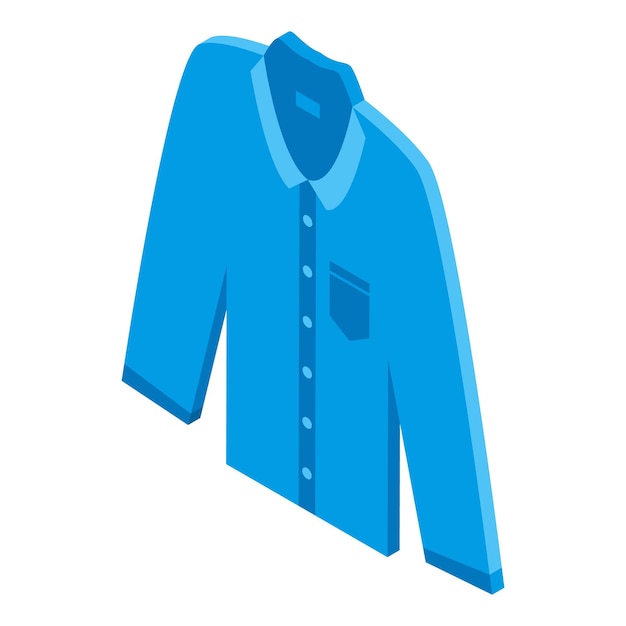 Icono de camisa de jeans de hombre isométrico de icono de vector de camisa de jeans de hombre para diseño web aislado sobre fondo blanco