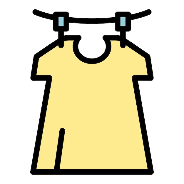 Icono de camisa limpia vector de contorno Cuidado en el hogar Servicios para personas mayores color plano