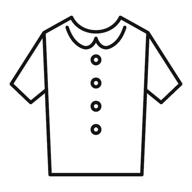 Icono de camisa limpia vector de contorno Traje de moda Niño espalda