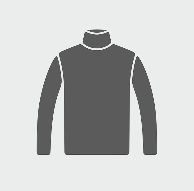 El icono de la camiseta de cuello alto masculino en un fondo
