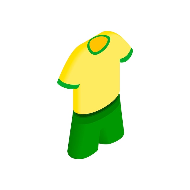 Icono de camiseta de fútbol de Brasil en estilo isométrico 3d sobre un fondo blanco