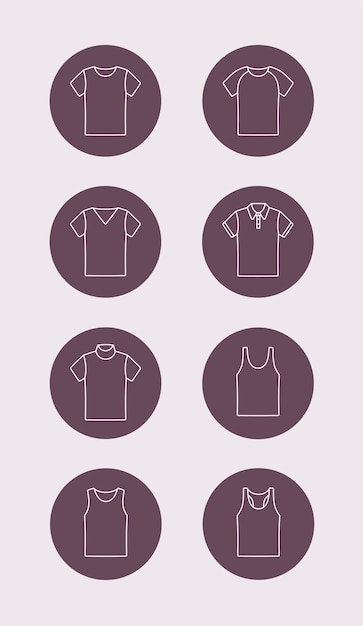 Icono de camiseta masculina en un círculo Ilustración vectorial
