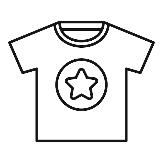 Icono de camiseta publicitaria Contorno de camiseta publicitaria icono vectorial para diseño web aislado sobre fondo blanco