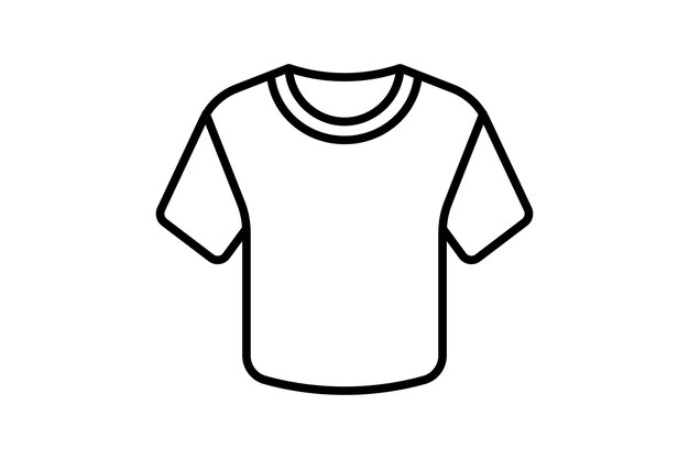 El icono de la camiseta relacionado con la moda adecuado para las interfaces de usuario de la aplicación del sitio web estilo de icono de línea
