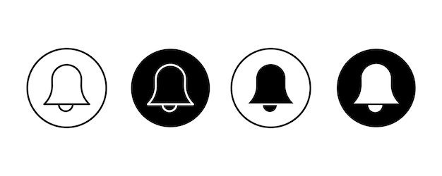 Icono de campana de alerta de emergencia en el círculo Símbolo de señal de notificación de advertencia Icono de sonido Establezca alarma