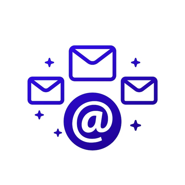 icono de campaña de correo electrónico para aplicaciones y web