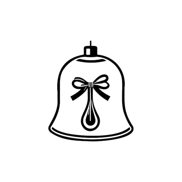 Vector icono de campana dibujar a mano color negro logotipo de navidad elemento vectorial y símbolo perfecto