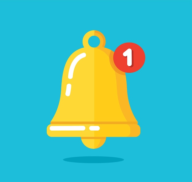 icono de campana dorada amarilla. ilustración vectorial