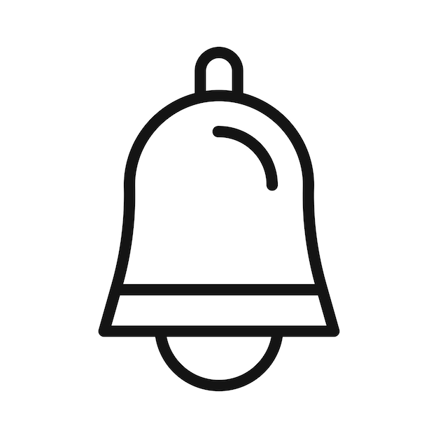 El icono de la campana establece el símbolo del anillo de alerta vectorial del mensaje de teléfono inteligente la notificación del icono del anillo del símbolo del rememorador del anillo vectorial