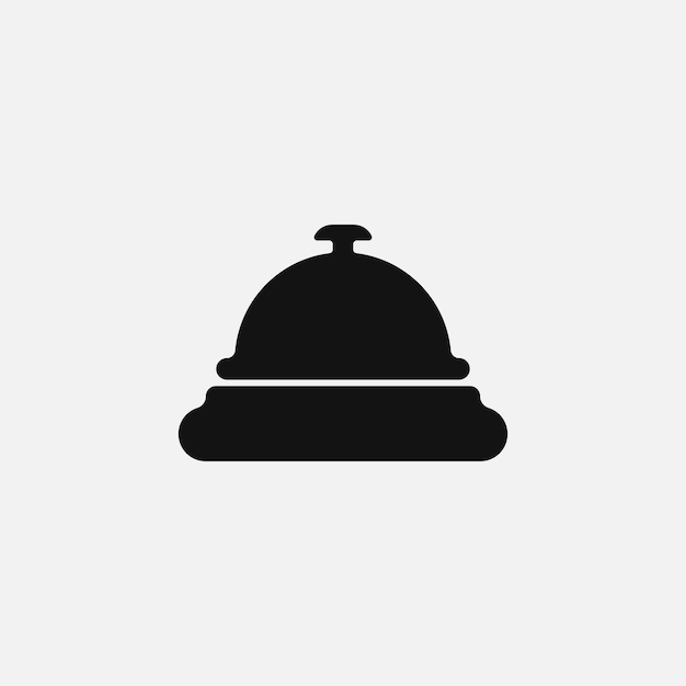 Icono de campana de hotel aislado sobre fondo blanco Ilustración vectorial