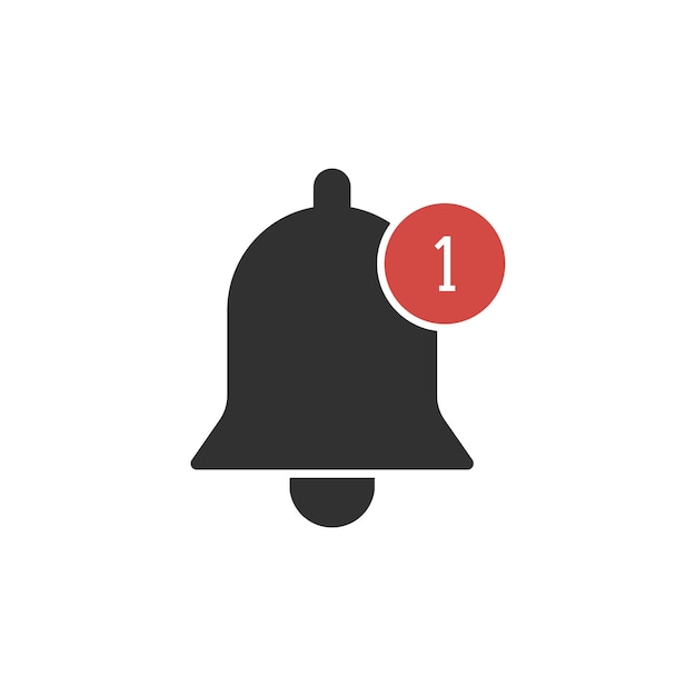 Icono de campana de mensaje aislado sobre fondo blanco Ilustración vectorial