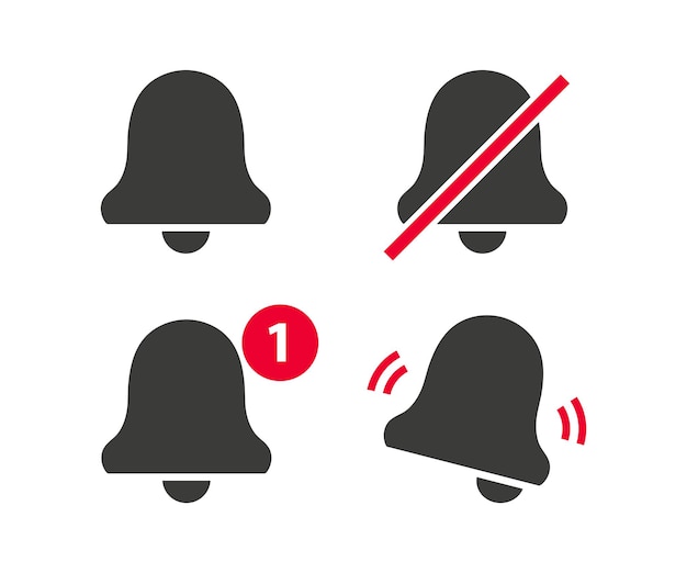 Icono de campana de notificación. La campana amarilla está temblando para alertar sobre el próximo horario. Campana con nueva notificación para recordatorio de redes sociales. Para diseño de sitios web, logotipo, aplicación, interfaz de usuario, mensaje nuevo