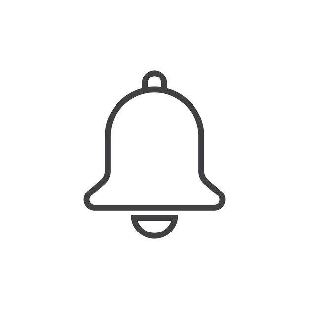 Icono de campana de notificación en estilo plano Ilustración de vector de mensaje de bandeja de entrada entrante en concepto de negocio de signo de timbre de fondo aislado