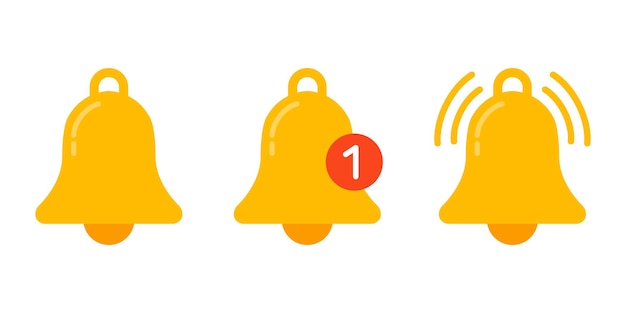 Icono de campana de notificación en estilo plano Ilustración de vector de mensaje de bandeja de entrada entrante en concepto de negocio de signo de timbre de fondo aislado