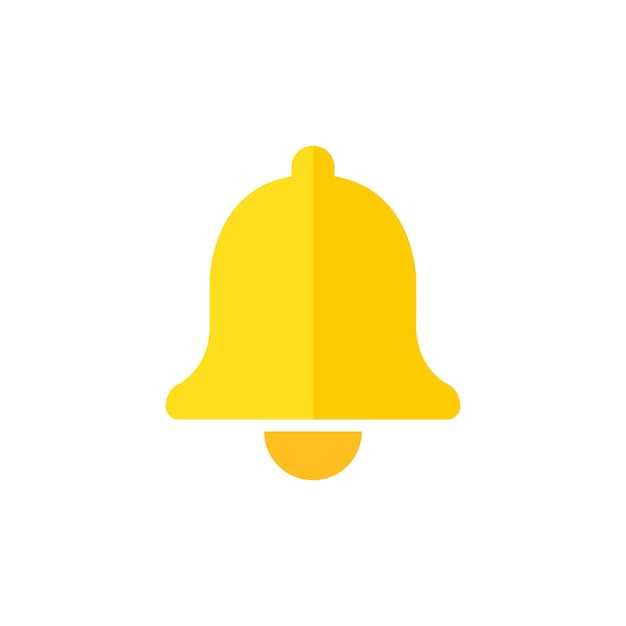Icono de campana de notificación en estilo plano Ilustración de vector de mensaje de bandeja de entrada entrante en concepto de negocio de signo de timbre de fondo aislado