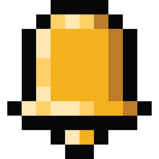 El icono de la campana de oro del pixel art 2