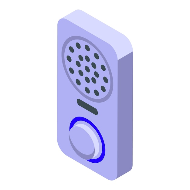 Icono de la campana de la puerta de la casa vector isométrico prensa de pared