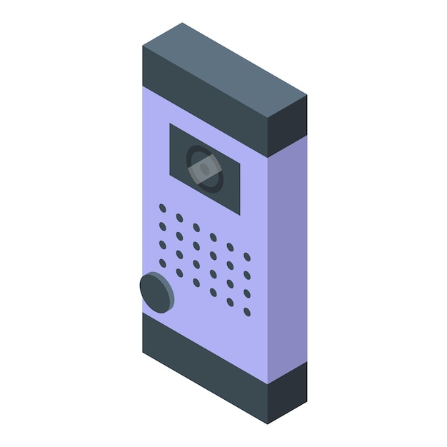Icono de la campana de la puerta de salvaguardia Vector isométrico Sonido de la melodía
