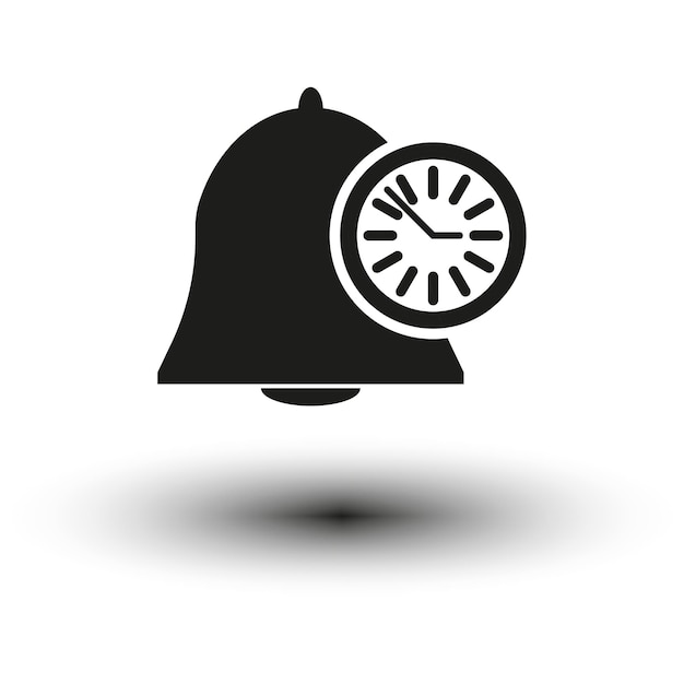 Icono de campana y reloj Ilustración vectorial EPS 10 Imagen de archivo