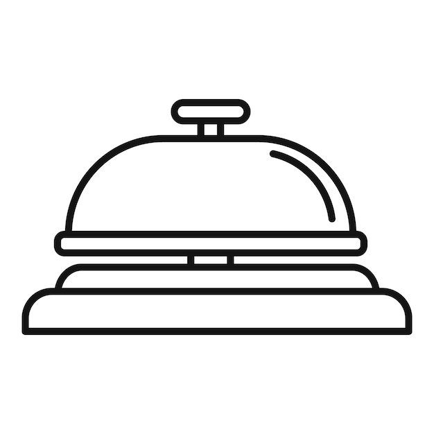 Icono de campana de servicio de habitaciones Icono de vector de campana de servicio de habitaciones de esquema para diseño web aislado sobre fondo blanco