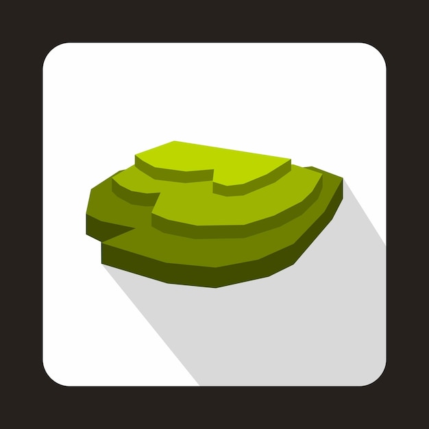 Icono de campo de arroz en estilo plano con sombra larga Símbolo de plantas