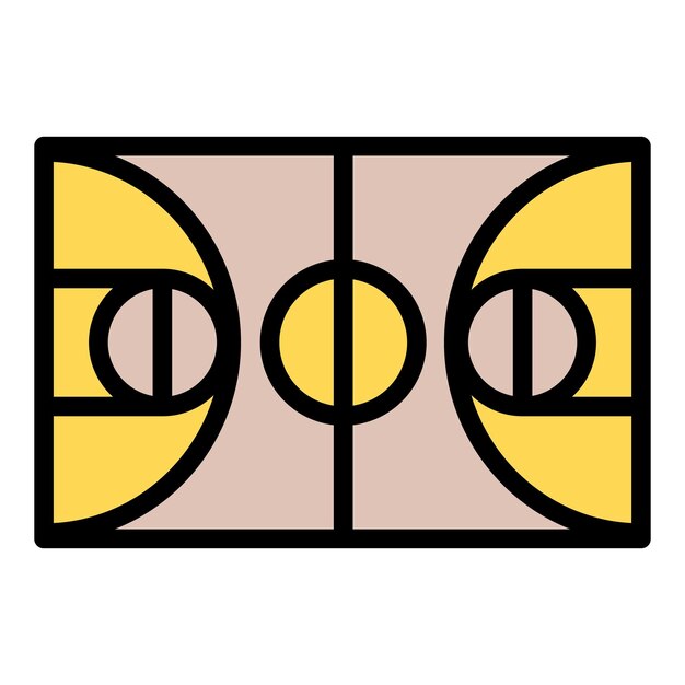 Icono de campo de baloncesto Contorno icono de vector de campo de baloncesto para diseño web aislado sobre fondo blanco