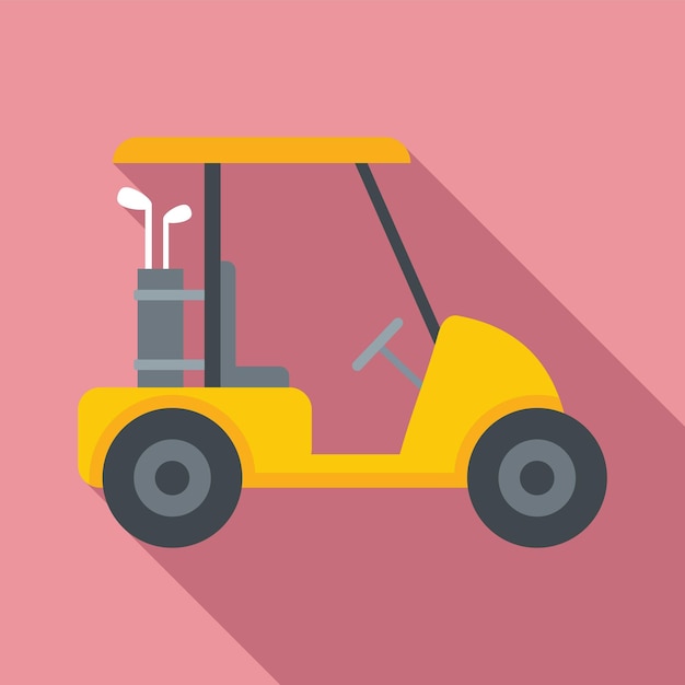 Icono de campo de carrito de golf Ilustración plana del icono de vector de campo de carrito de golf para diseño web