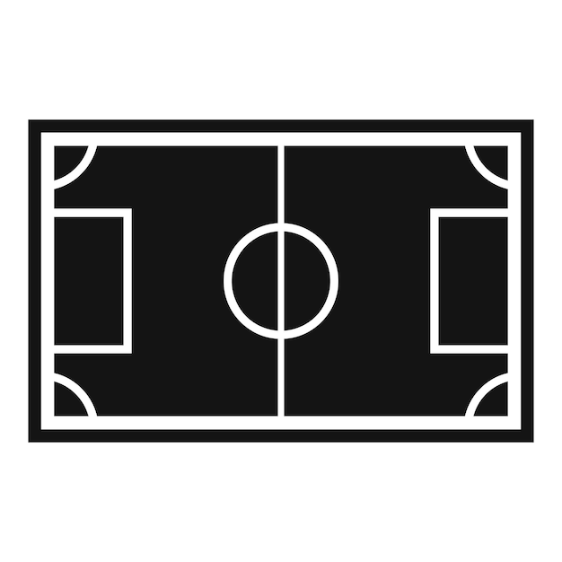 Icono de campo de fútbol Ilustración simple del icono de vector de campo de fútbol para diseño web aislado sobre fondo blanco