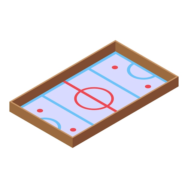 Icono de campo de hielo vector isométrico hockey deporte estadio de personas