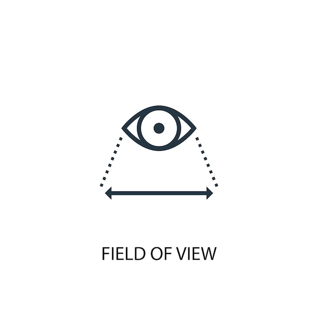 Icono de campo de visión. Ilustración de elemento simple. Diseño de símbolo de concepto de campo de visión de la colección de realidad aumentada. Se puede utilizar para web y móvil.